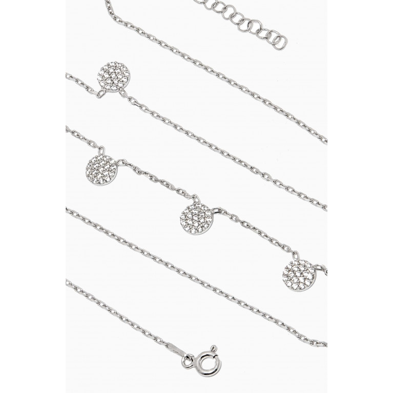 KHAILO SILVER - Crystal Drops Necklace in Sterling Silver