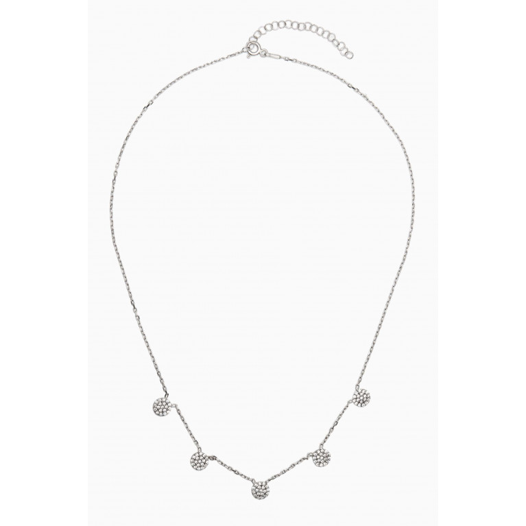 KHAILO SILVER - Crystal Drops Necklace in Sterling Silver