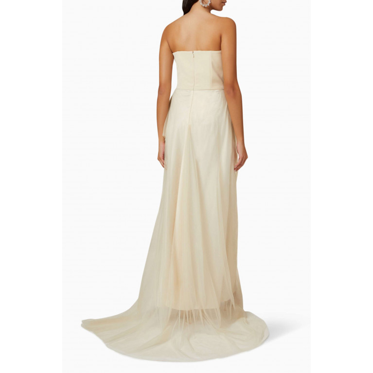 Bazza Alzouman - Strapless Wrap Gown in Tulle