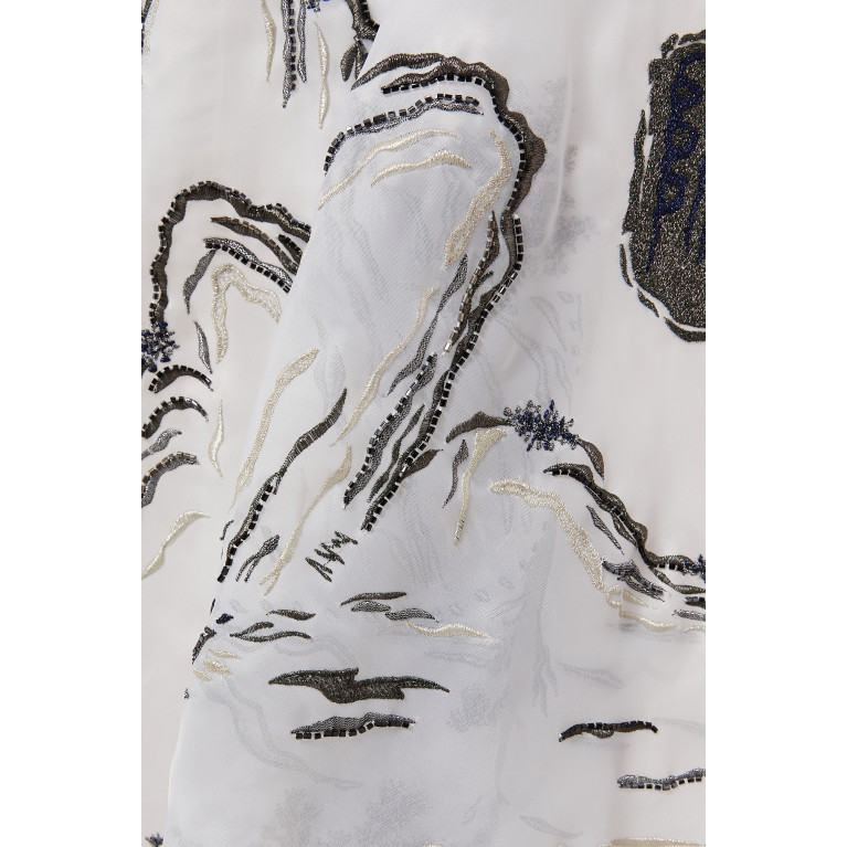 Sui Abaya - Embroidered Sheer Abaya in Organza