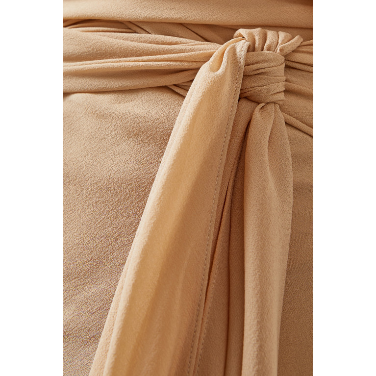 Maison Margiela - Draped Neck Mini Dress in Silk-georgette
