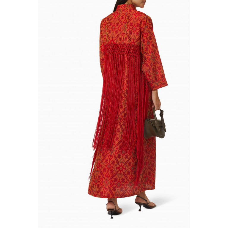 The Naqadis - Sequin Fringed Dress in Silk