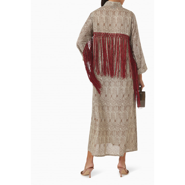 The Naqadis - Fringed Shirt Dress in Silk