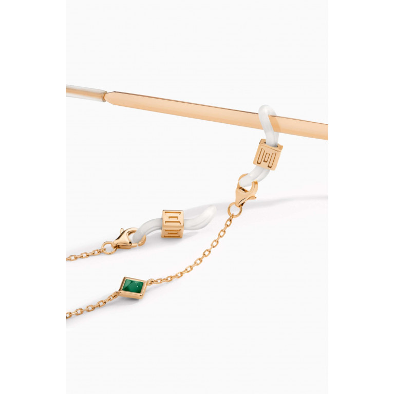 Marli - Cleo Green Agate & Diamond Convertible Necklace & Eye Glass Chain in 18kt Rose Gold
