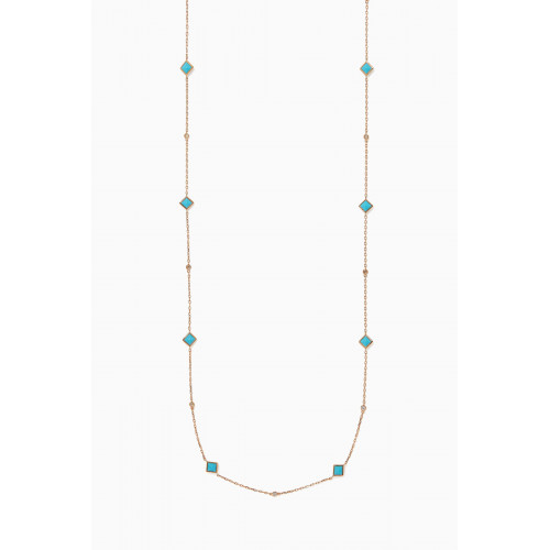 Marli - Cleo Mini Reve Turquoise Convertible Chain Necklace in 18kt Rose Gold