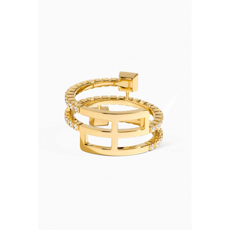 Marli - Cleo Lotus Twist Diamond & Turquoise Ring in 18kt Gold