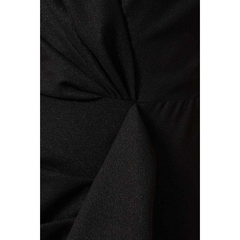 NASS - Off-shoulder Draped Maxi Dress Black
