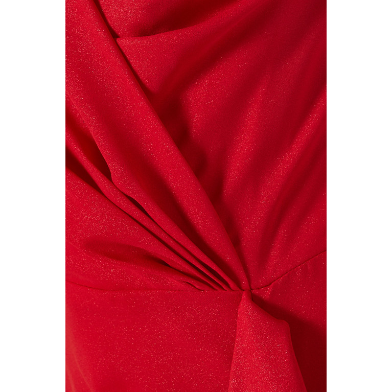 NASS - Off-shoulder Draped Maxi Dress Red