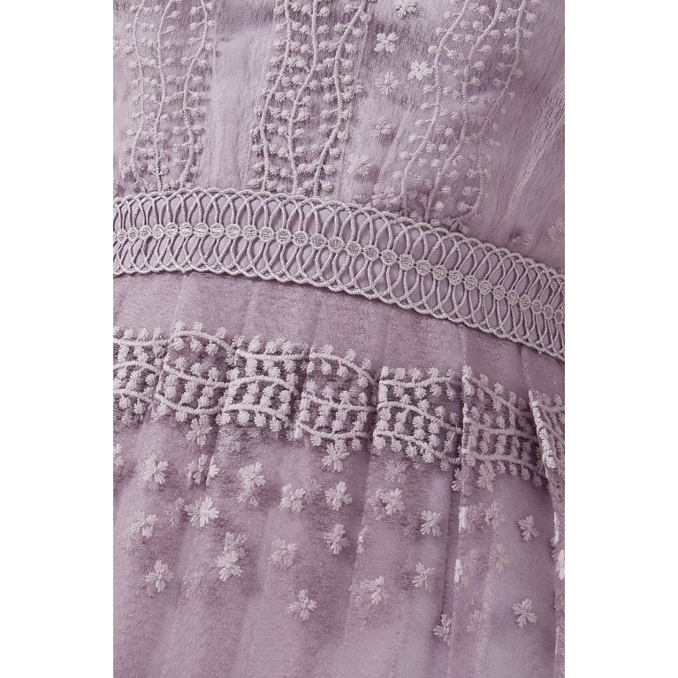 Self-Portrait - Tiered Midi Dress in Lace