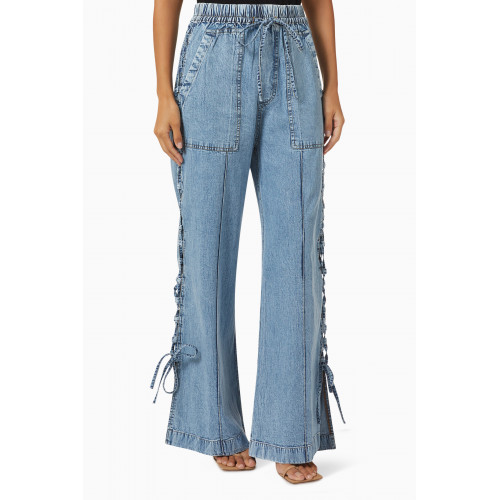 Sea New York - Flyn Lace-up Pants in Denim Blue