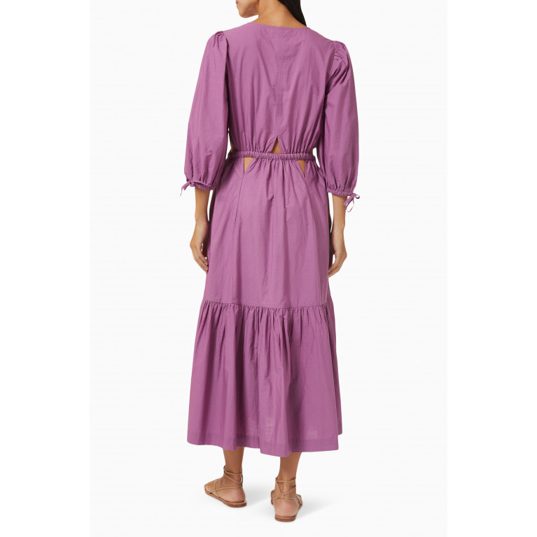 Sea New York - Steph Cut-out Midi Dress in Cotton-poplin Purple