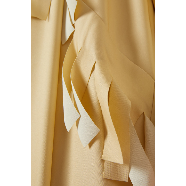 Beige Collection - Laser-cut Abaya Set in Crepe