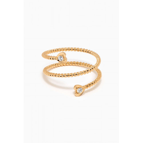 MKS Jewellery - 2 Little Hearts Diamond Ring in 18kt Gold