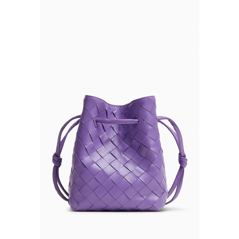 Bottega Veneta - Small Bucket Crossbody Bag in Intrecciato Leather