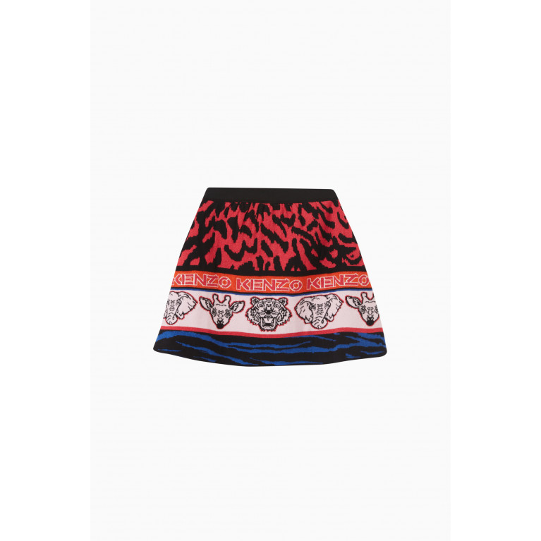 KENZO KIDS - Logo Animal Skirt in Cotton Multicolour