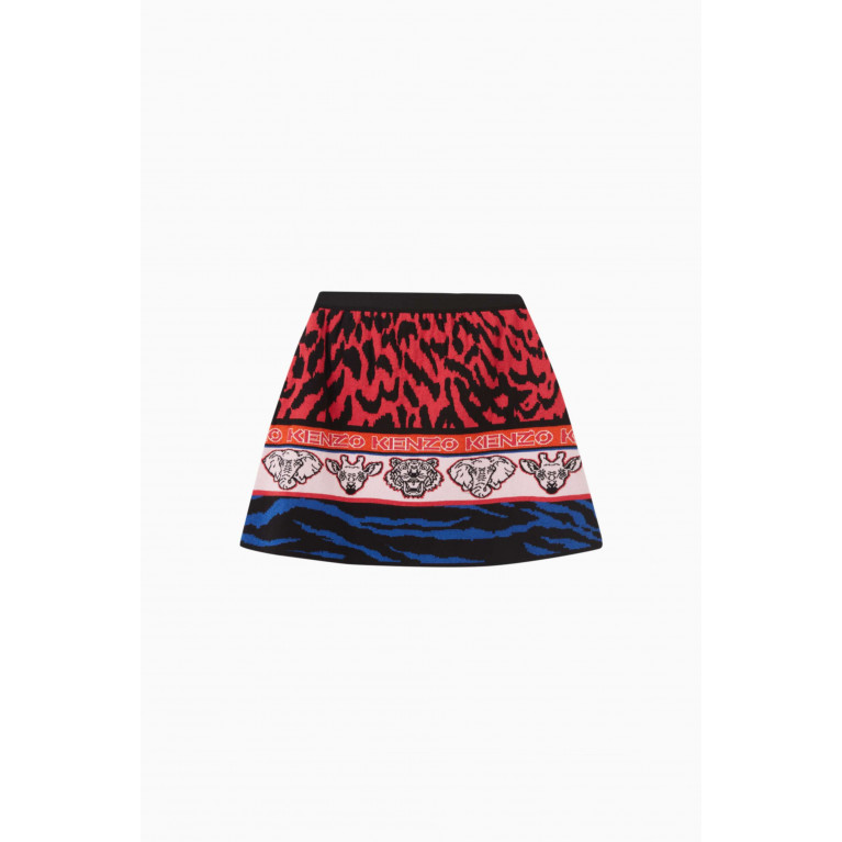 KENZO KIDS - Party Capsule Animal-print Skirt in Cotton Multicolour