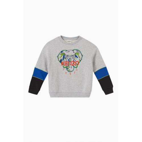 KENZO KIDS - Elephant Logo Sweatshirt in Cotton