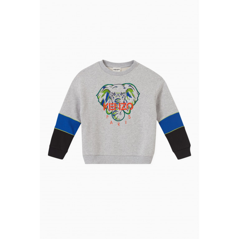 KENZO KIDS - Elephant Logo Sweatshirt in Cotton
