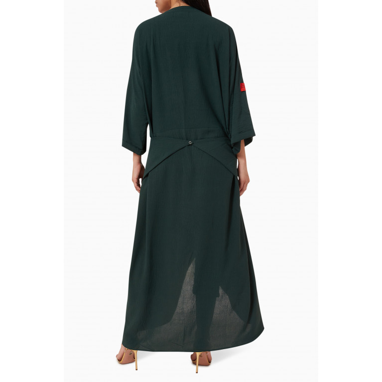 Sara Bostani - Embellished Abaya in Linen Green