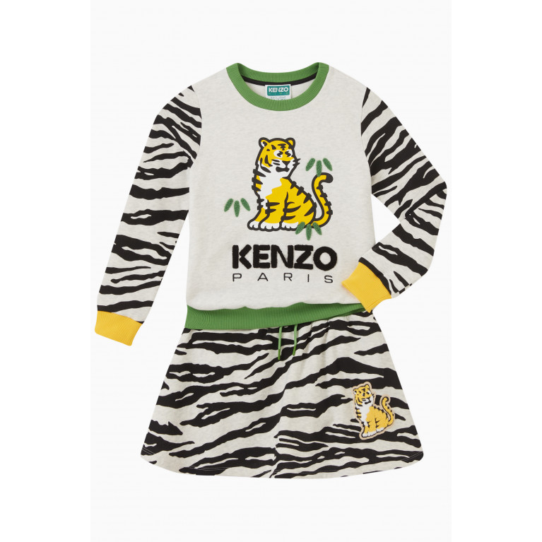 KENZO KIDS - KENZO KIDS - Animal Skirt in Cotton Grey
