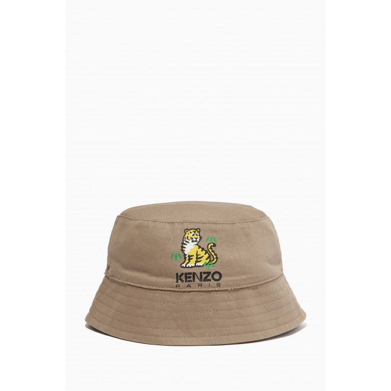 KENZO KIDS - Logo Tiger Bucket Hat in Cotton