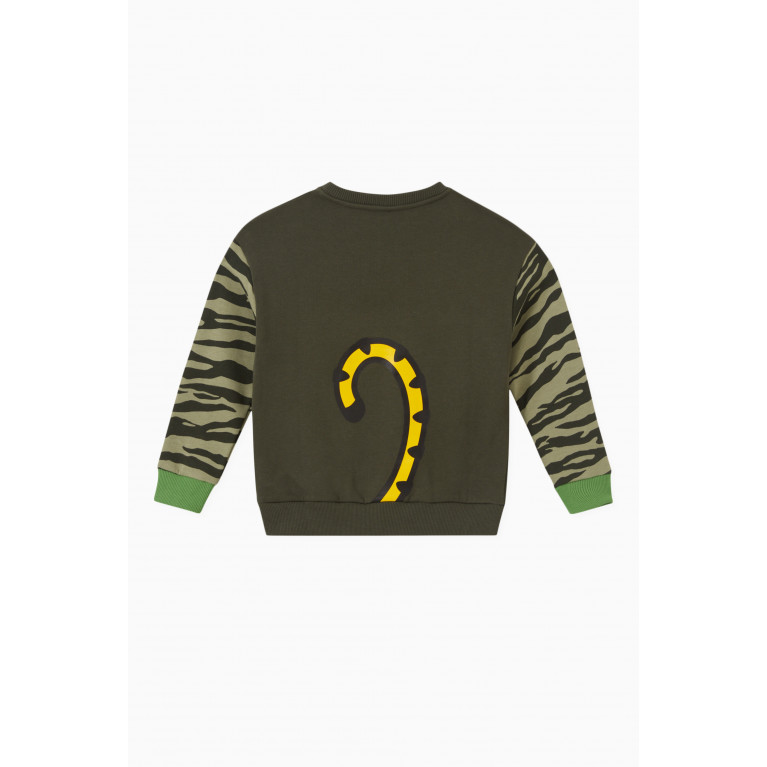 KENZO KIDS - Tiger Sweatshirt in Cotton Green