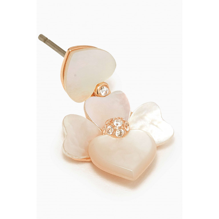 Kate Spade New York - Precious Pansy Mother of Pearl Earrings in Plated Metal