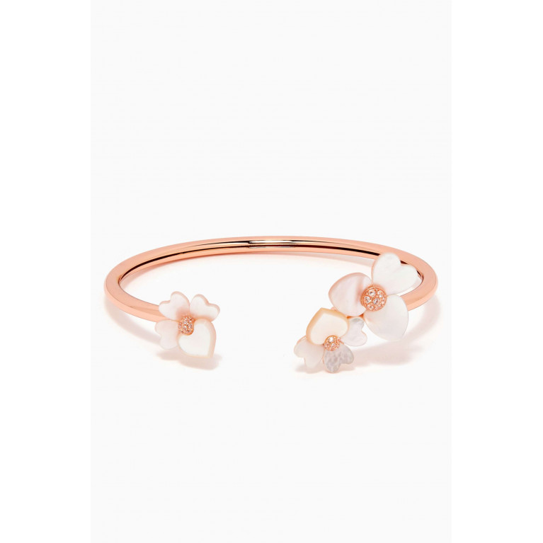 Kate Spade New York - Precious Pansy Mother of Pearl Cuff in Plated Metal