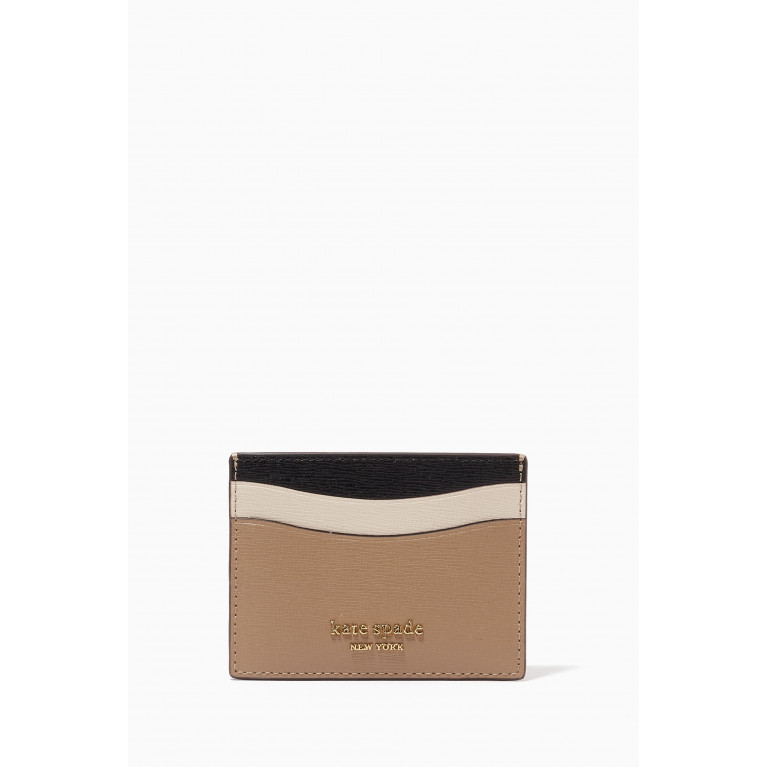 Kate Spade New York - Morgan Card Holder in Saffiano Leather Brown