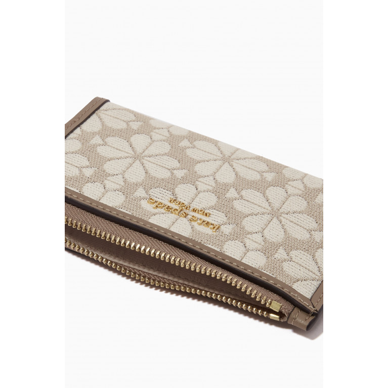 Kate Spade New York - Spade Flower Card Case in Jacquard & Leather