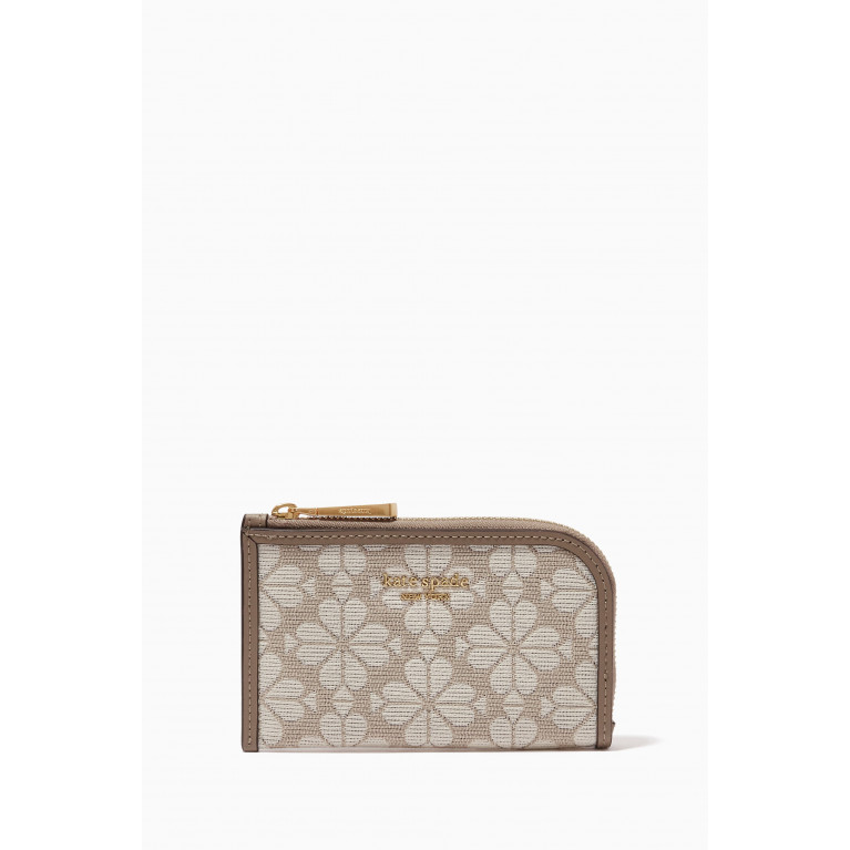Kate Spade New York - Spade Flower Card Case in Jacquard & Leather
