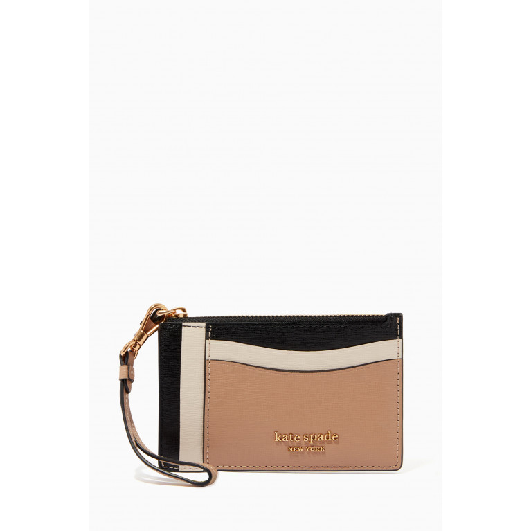 Kate Spade New York - Morgan Wristlet Card Holder in Faux Leather Brown