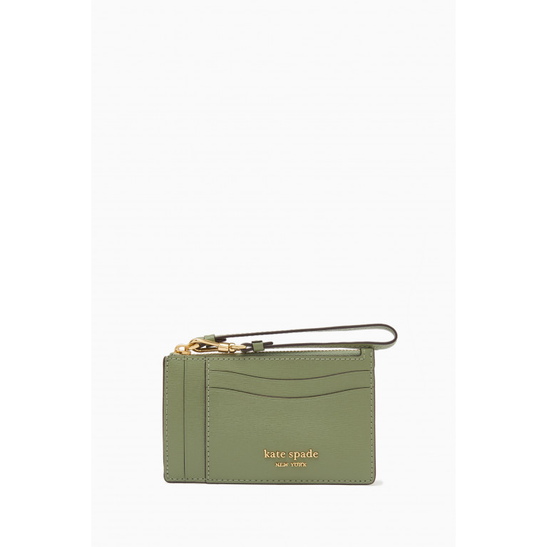 Kate Spade New York - Morgan Wristlet Card Holder in Faux Leather Green