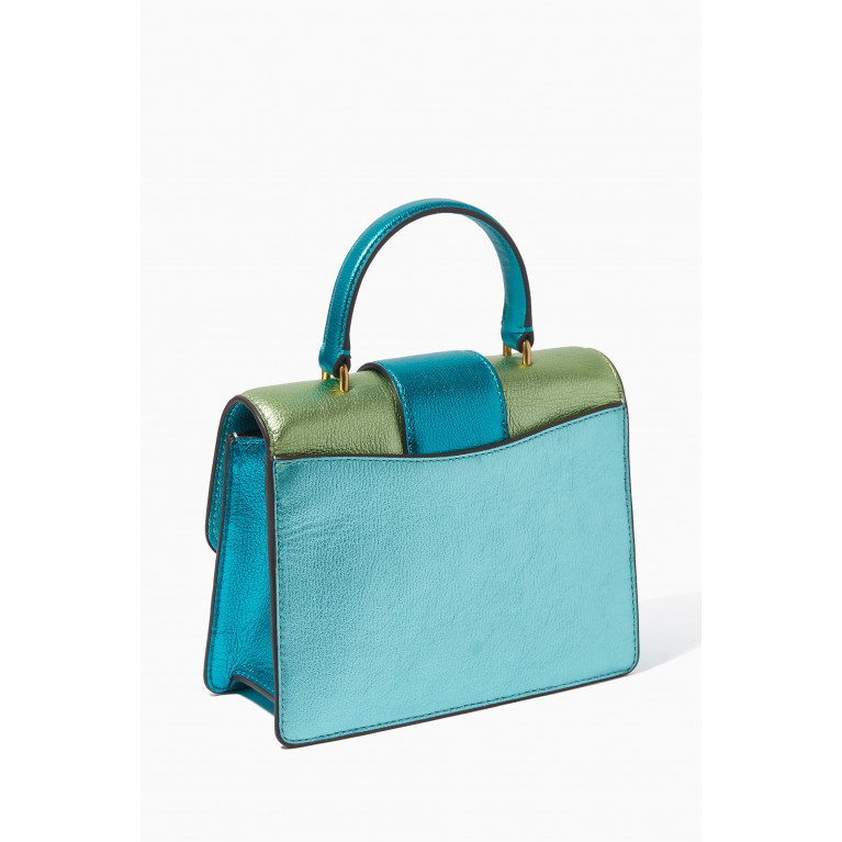 Kate Spade New York - Colorblock Bag in Metallic Leather Blue