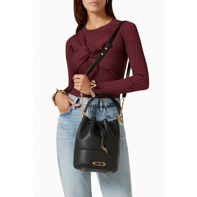 Kate Spade New York - Medium Bucket Bag in Leather Black