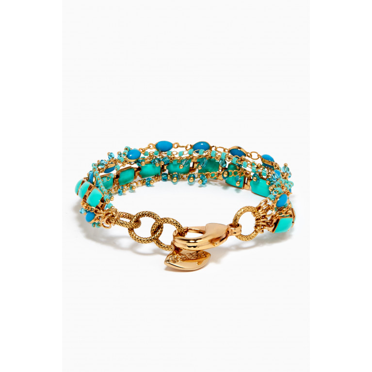 Mon Reve - Blue Islander Blubed Bracelet in Gold-plated Brass