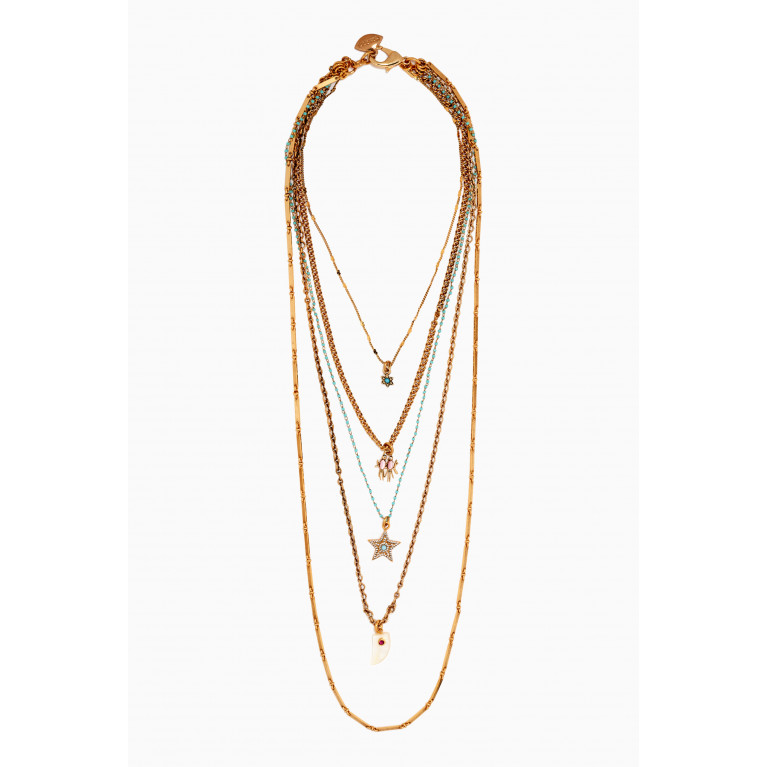 Mon Reve - Sunset Lover Blace Layered Necklace in Gold-plated Brass