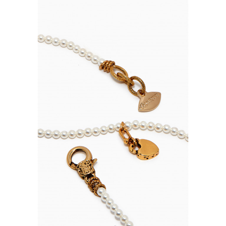 Mon Reve - Sea Whisperer Tiny Love Pearl Necklace in Gold-plated Brass