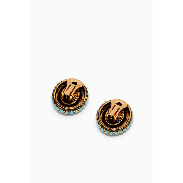 Mon Reve - Sea Whisperer Mare Turquoise Stud Earrings in Gold-plated Brass