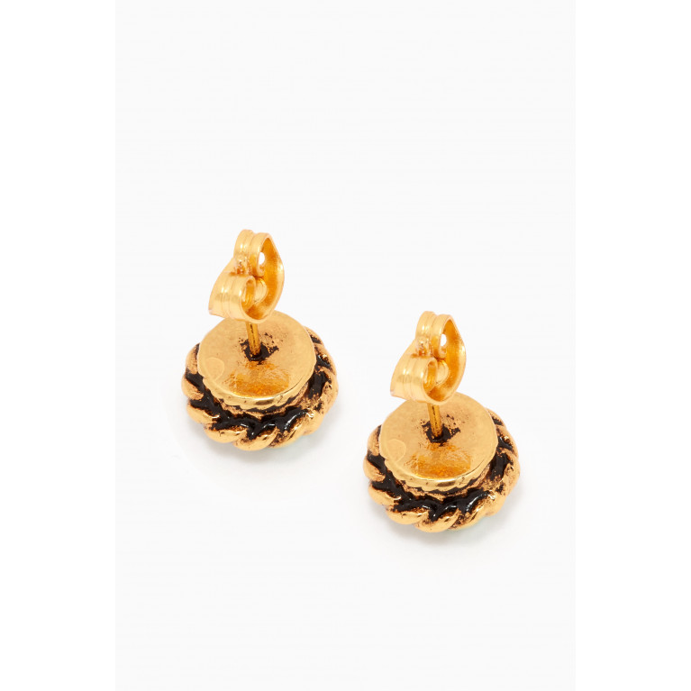 Mon Reve - Formal Towner Sambet Pearl Stud Earrings in Gold-plated Brass