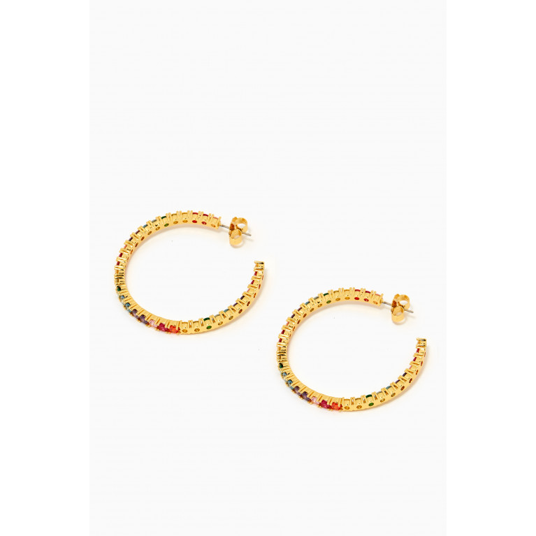 Celeste Starre - Need For Money Hoop Earrings in 18kt Gold-plated Brass