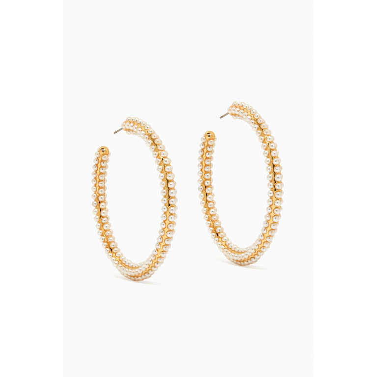 Celeste Starre - Ariel Hoop Earrings in 18kt Gold-plated Brass