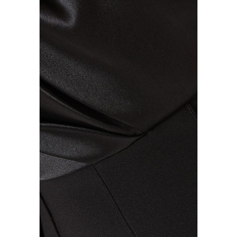 Solace London - Nova One-shoulder Jumpsuit in Satin Black