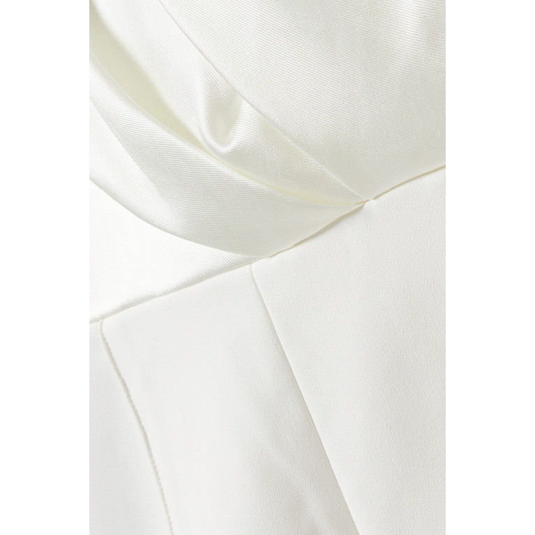 Solace London - Nova One-shoulder Jumpsuit in Satin White