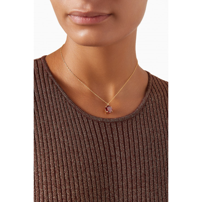 Luiny - Mondrian Hilma Chain Necklace in Gold-plated Metal Red