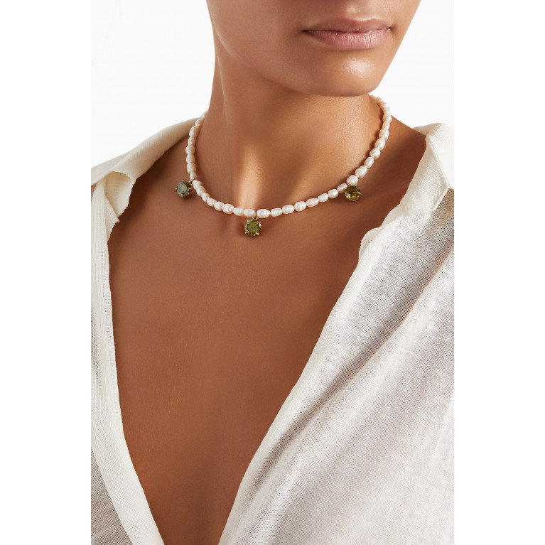 Luiny - Mondrian Hilma Pearl Necklace in Gold-plated Metal