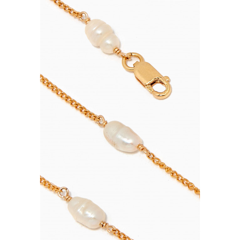 Luiny - Perlitas Pearl Chain Anklet in Gold-plated Metal