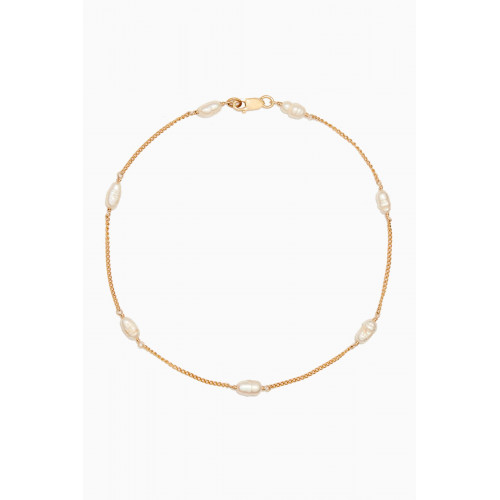 Luiny - Perlitas Pearl Chain Anklet in Gold-plated Metal