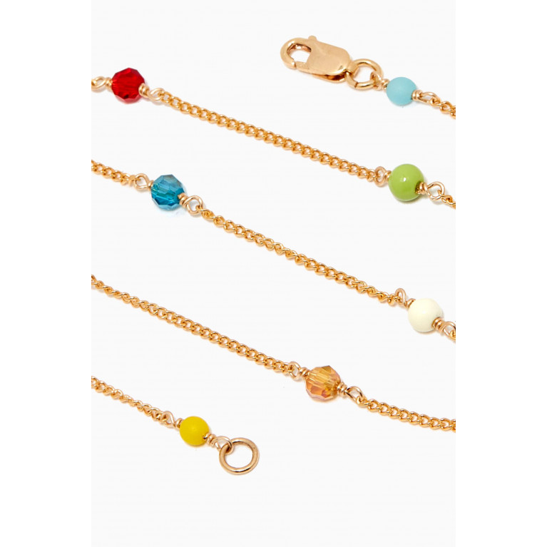 Luiny - Lover Rainbow Chain Anklet in Gold-plated Metal