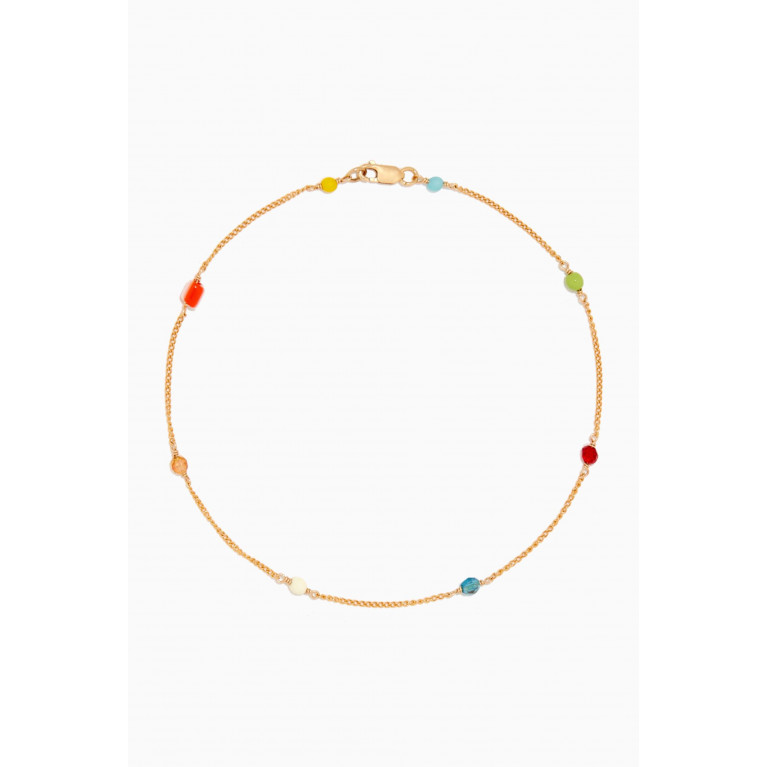 Luiny - Lover Rainbow Chain Anklet in Gold-plated Metal